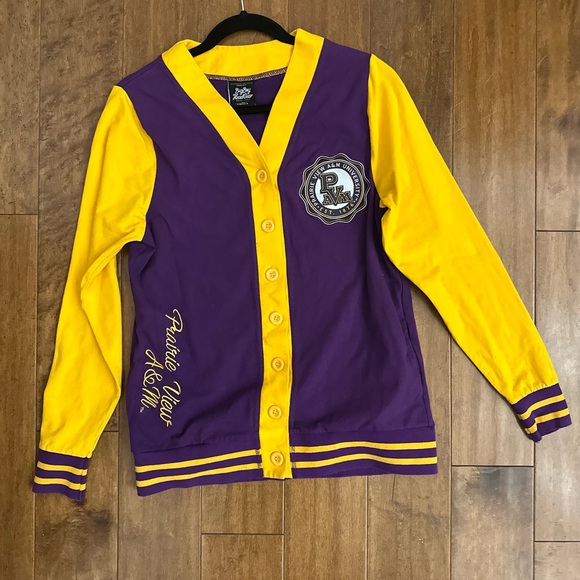 Prairie View A & M University Big Boy Lightweight Cardigan Purple & Gold - Picture 2 of 9